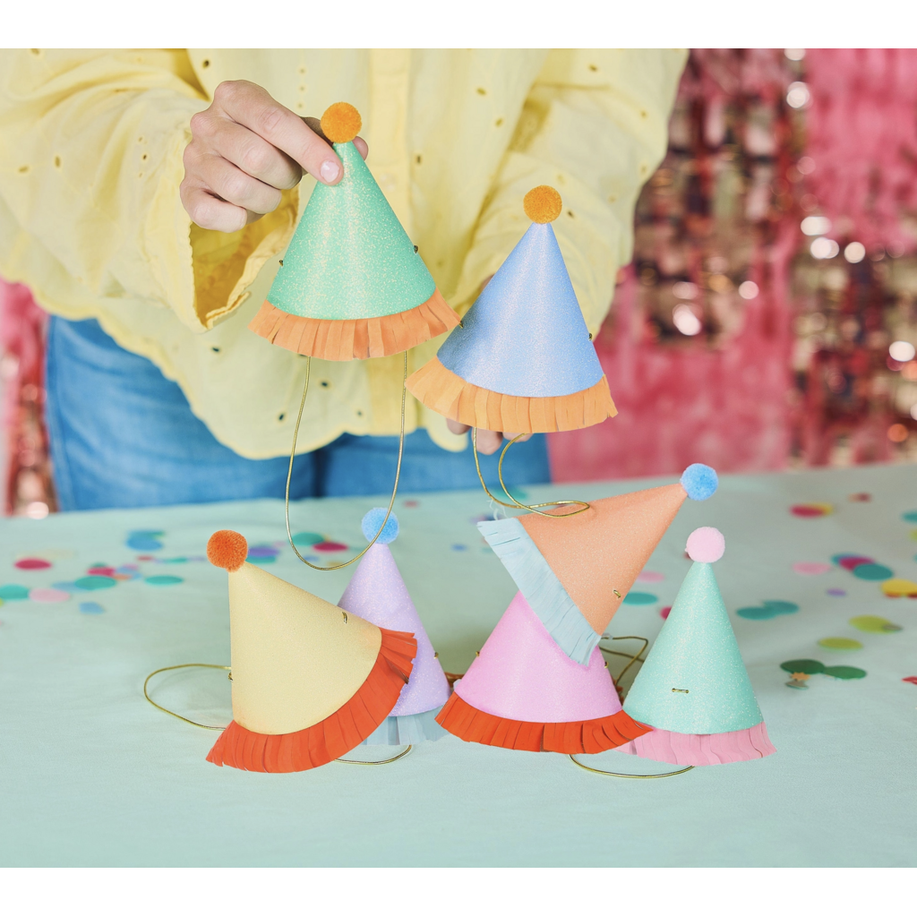Mini Glitter Party Hats Set
