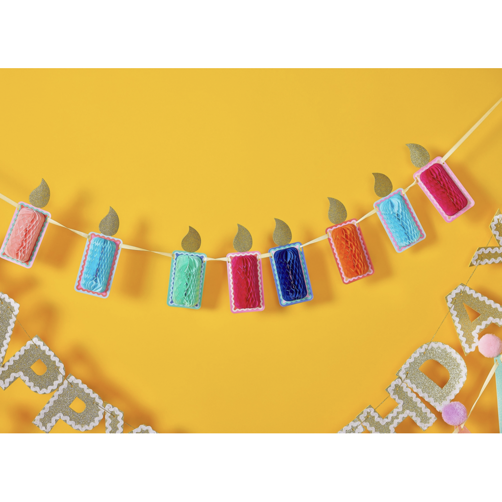 Honeycomb Birthday Candle Banner