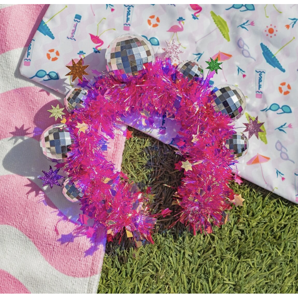 Let It Shine Pink Disco Novelty Headband