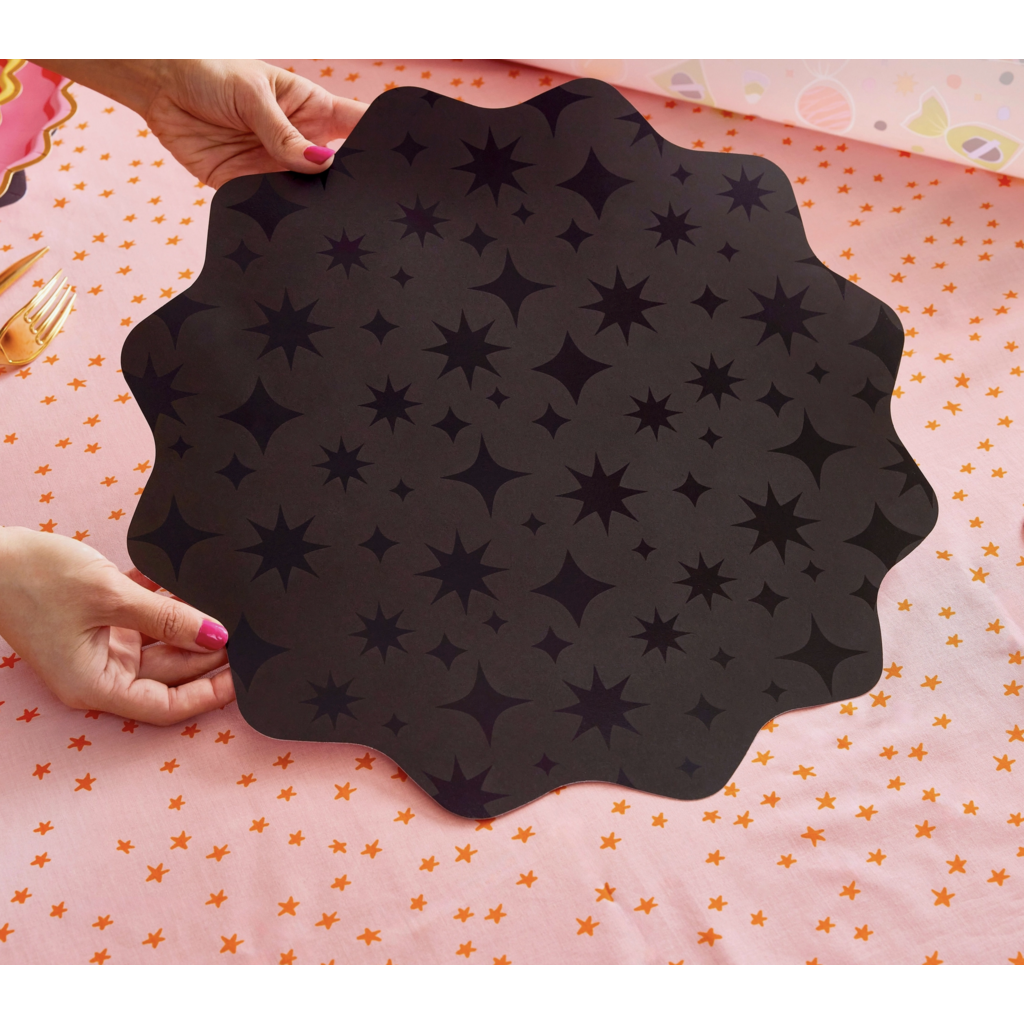 Sparks Fly Glossy Black Placemats
