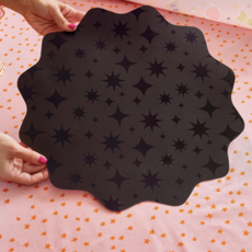 Sparks Fly Glossy Black Placemats