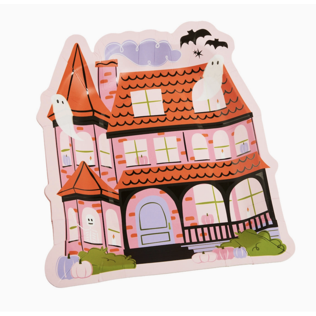 Pink-A-Boo Haunted House Dessert Plates