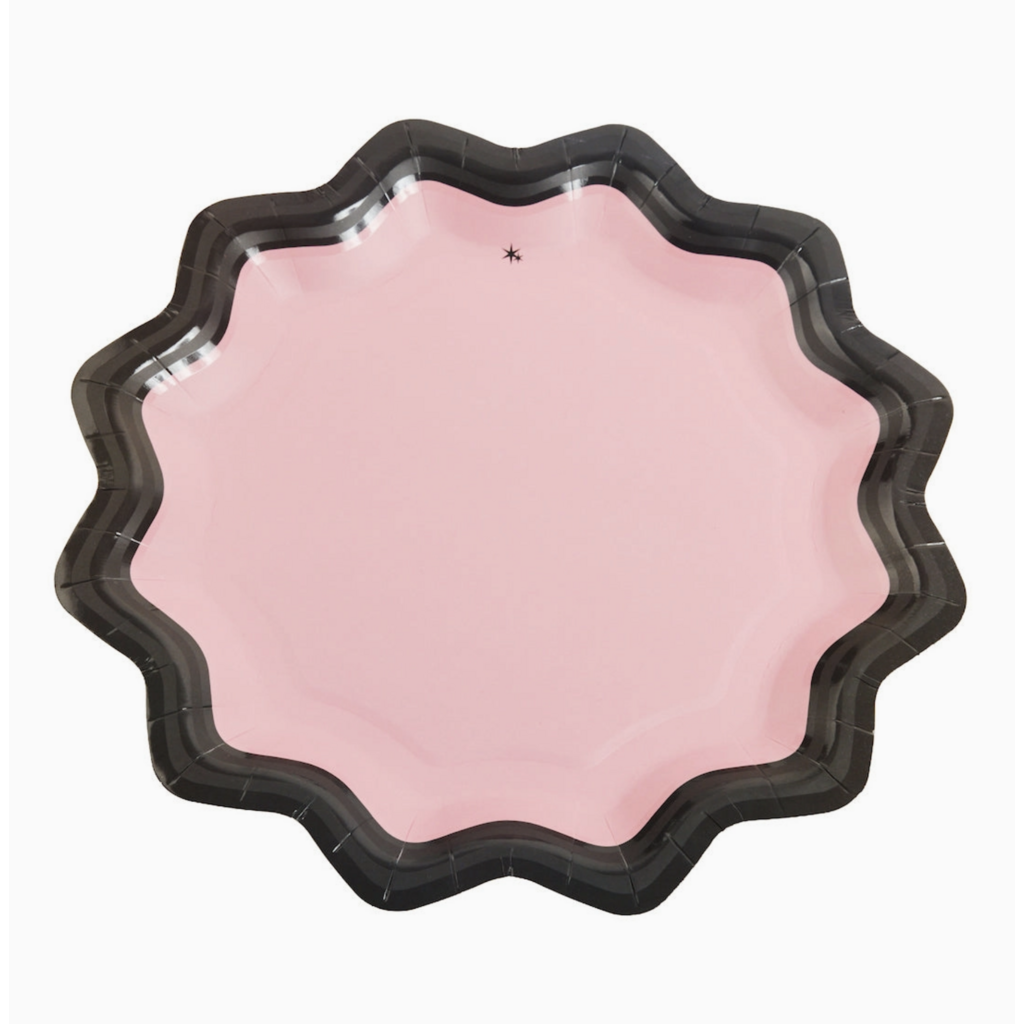 Pink & Black Gloss Dinner Plates