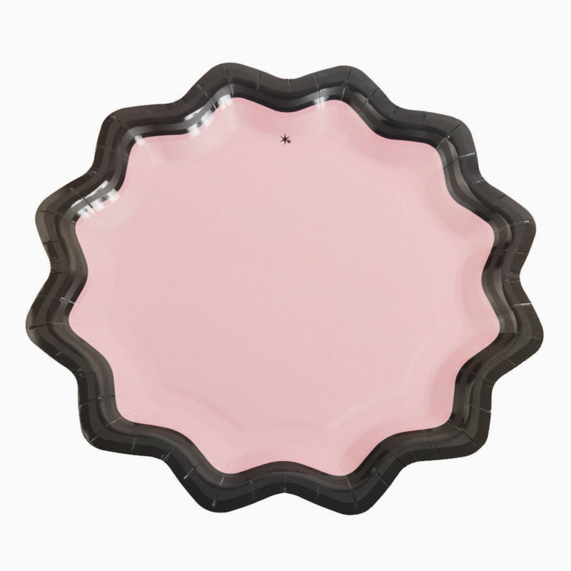 Pink & Black Gloss Dinner Plates