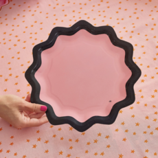 Pink & Black Gloss Dinner Plates
