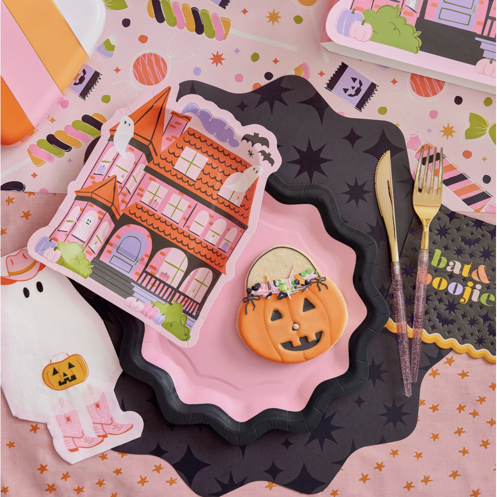 Pink & Black Gloss Dinner Plates
