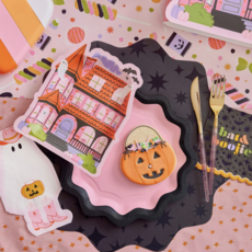 Pink & Black Gloss Dinner Plates