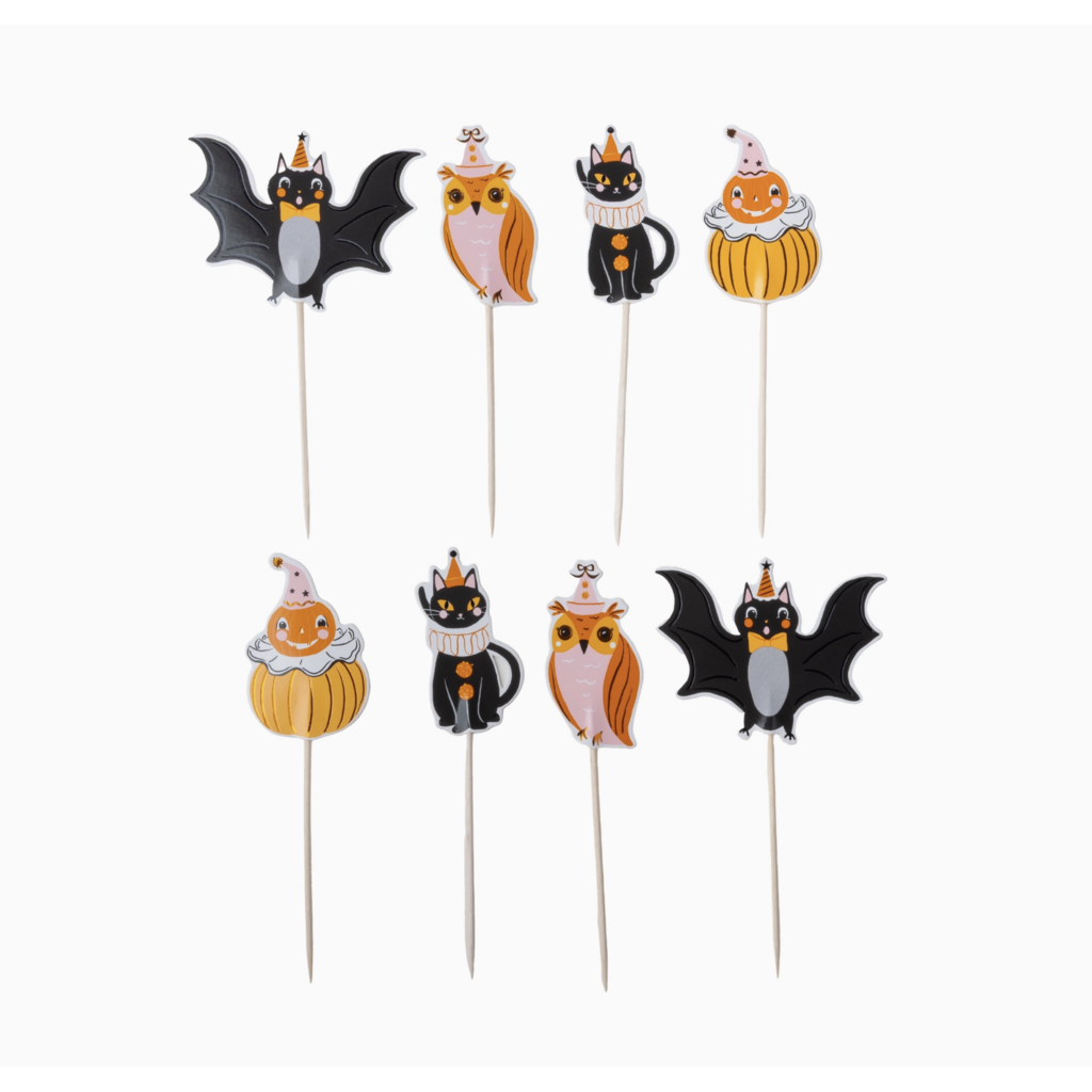 Vintage Halloween Character Cupcake Toppers