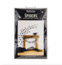 Glittered Wall Decor Spiders