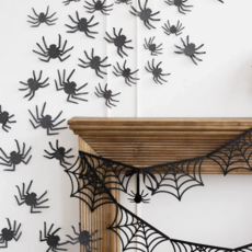 Glittered Wall Decor Spiders