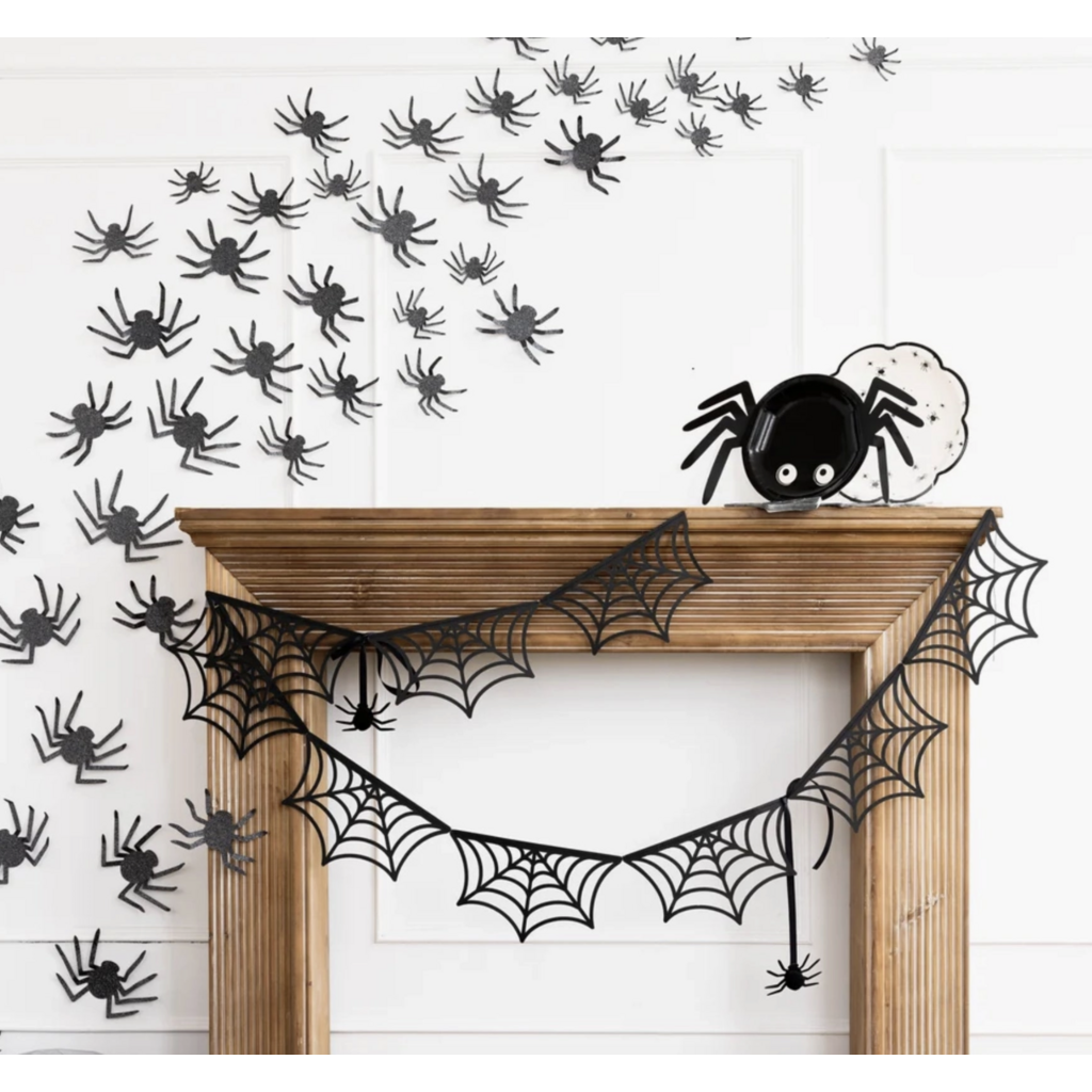 Glittered Wall Decor Spiders