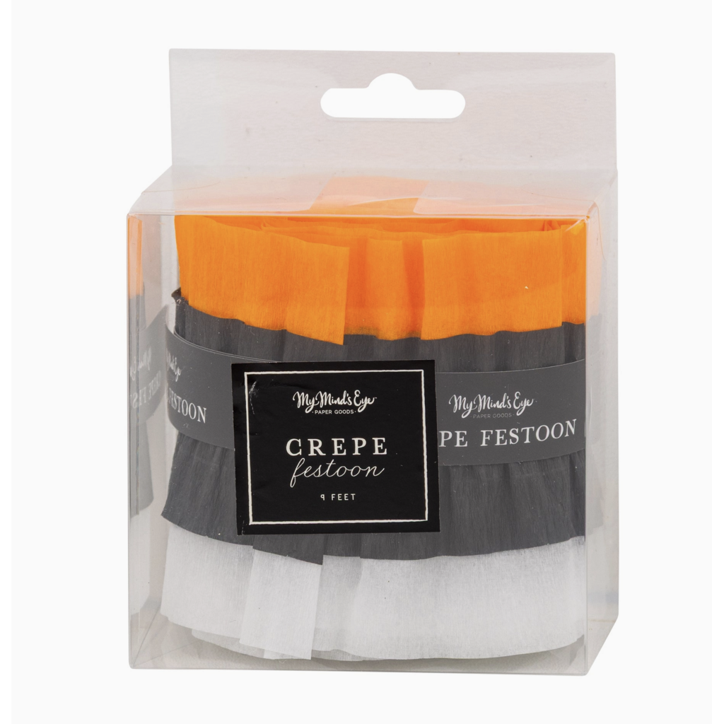 Orange Black & Cream Sewn Crepe Festoon