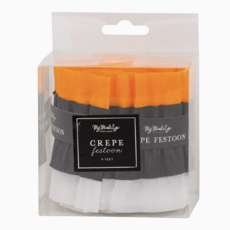 Orange Black & Cream Sewn Crepe Festoon