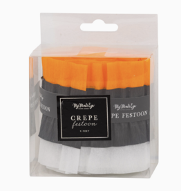 Orange Black & Cream Sewn Crepe Festoon