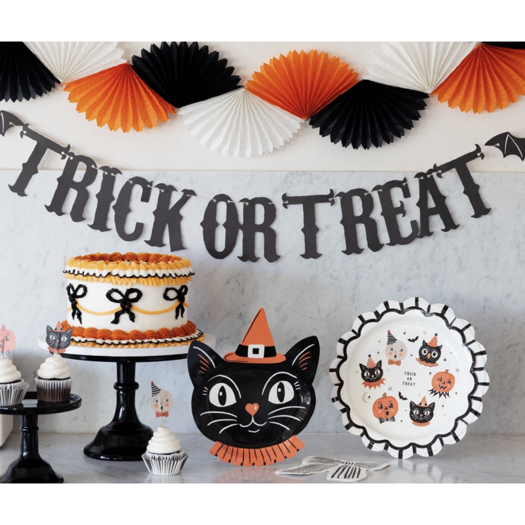 Orange Black & Cream Sewn Crepe Festoon