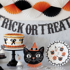 Orange Black & Cream Sewn Crepe Festoon