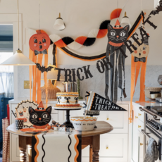 Orange Black & Cream Sewn Crepe Festoon