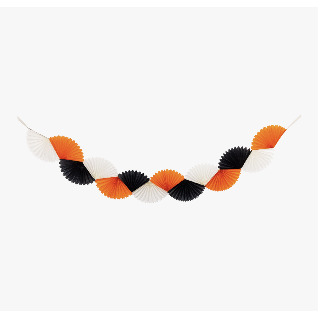 Orange Black & Cream Double Bunting Tissue Banner
