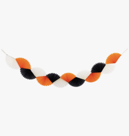 Orange Black & Cream Double Bunting Tissue Banner