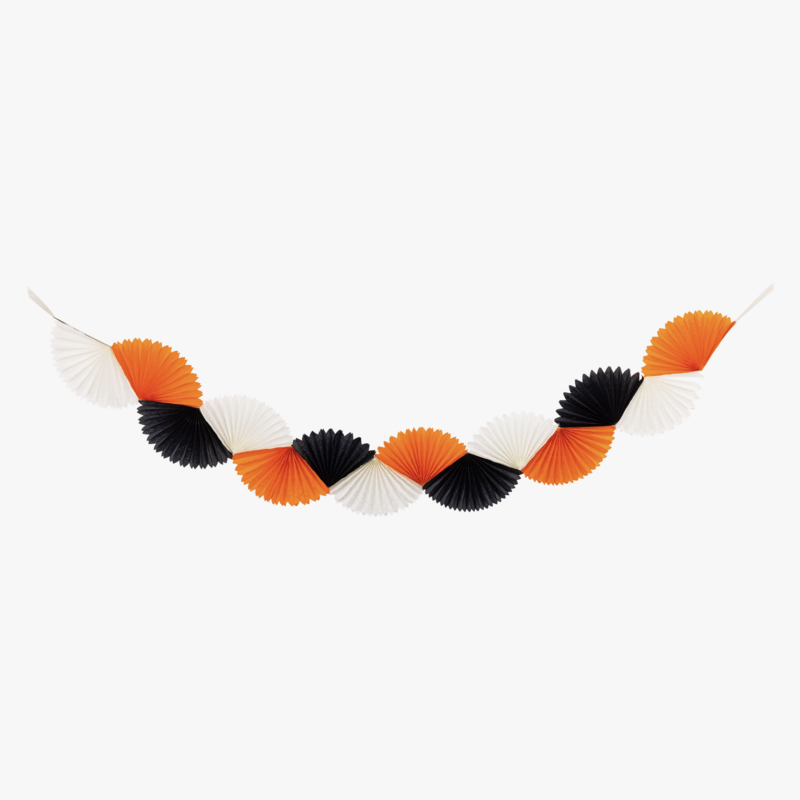 Orange Black & Cream Double Bunting Tissue Banner