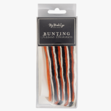 Orange Black & Cream Double Bunting Tissue Banner