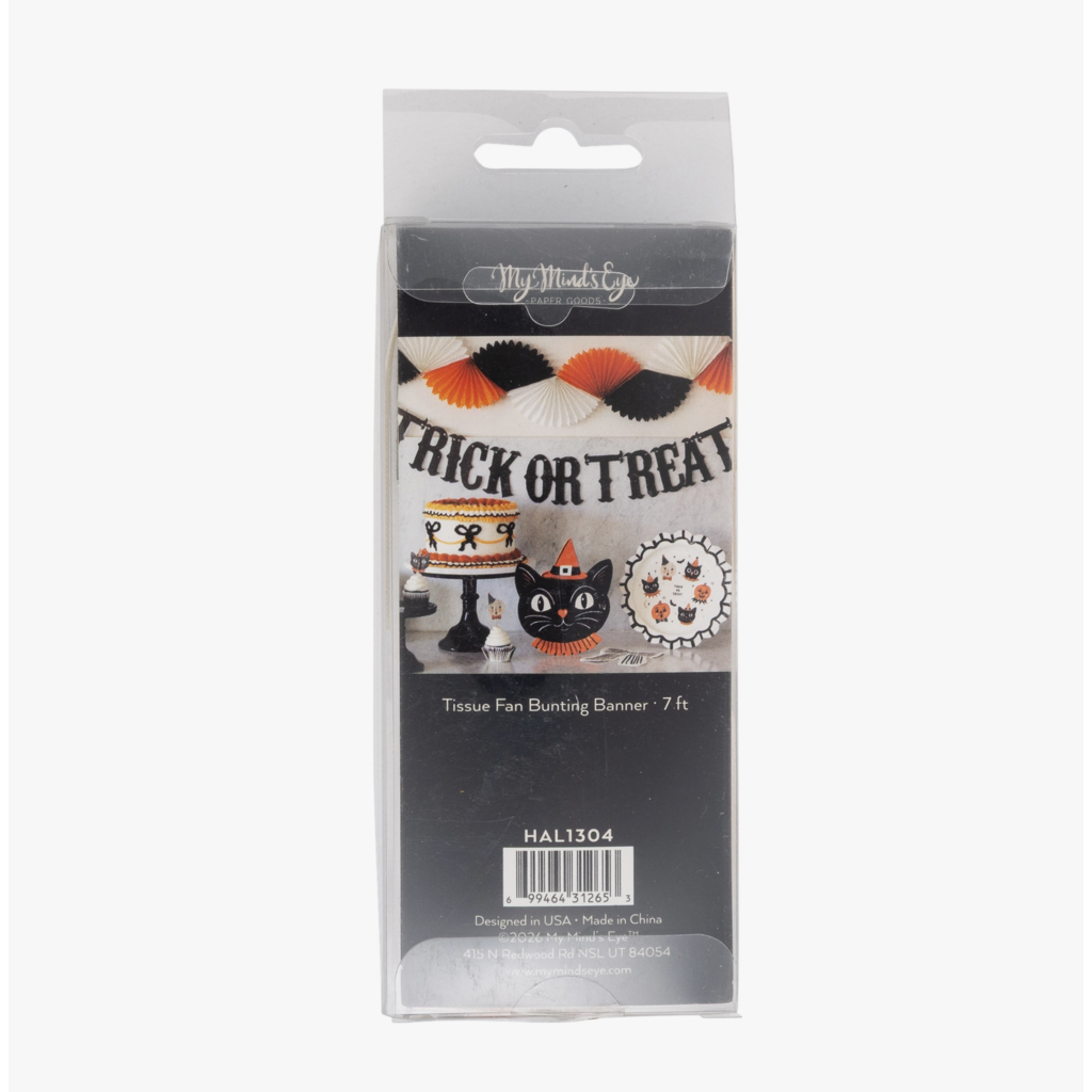 Orange Black & Cream Double Bunting Tissue Banner