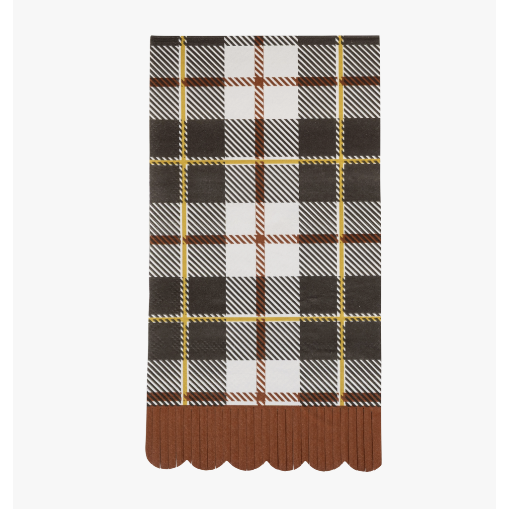 Black Fall Plaid Dinner Napkins
