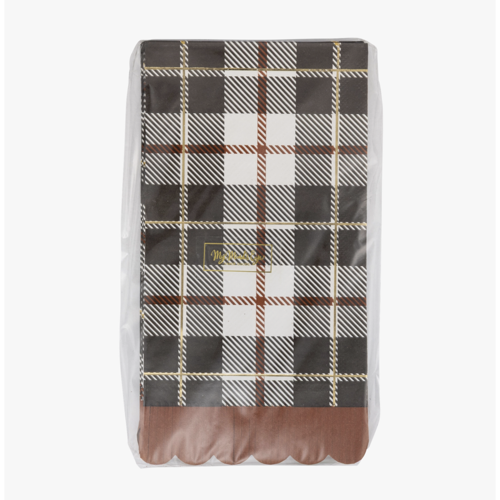 Black Fall Plaid Dinner Napkins