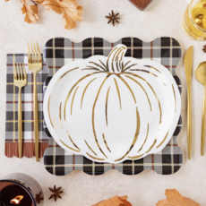 Black Fall Plaid Dinner Napkins