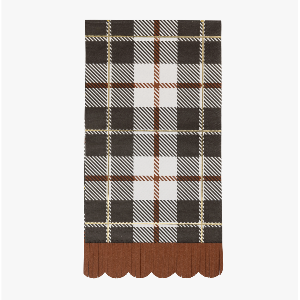 Black Fall Plaid Dinner Napkins
