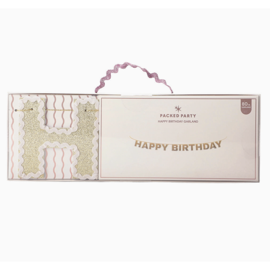 Happy Birthday Gold Shimmer Banner