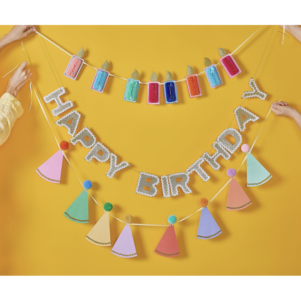 Happy Birthday Gold Shimmer Banner
