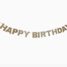 Happy Birthday Gold Shimmer Banner