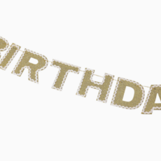 Happy Birthday Gold Shimmer Banner