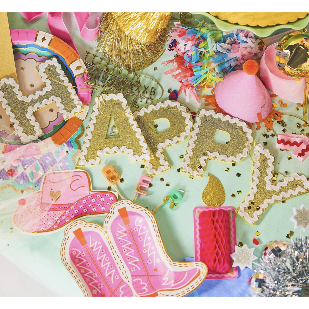 Happy Birthday Gold Shimmer Banner
