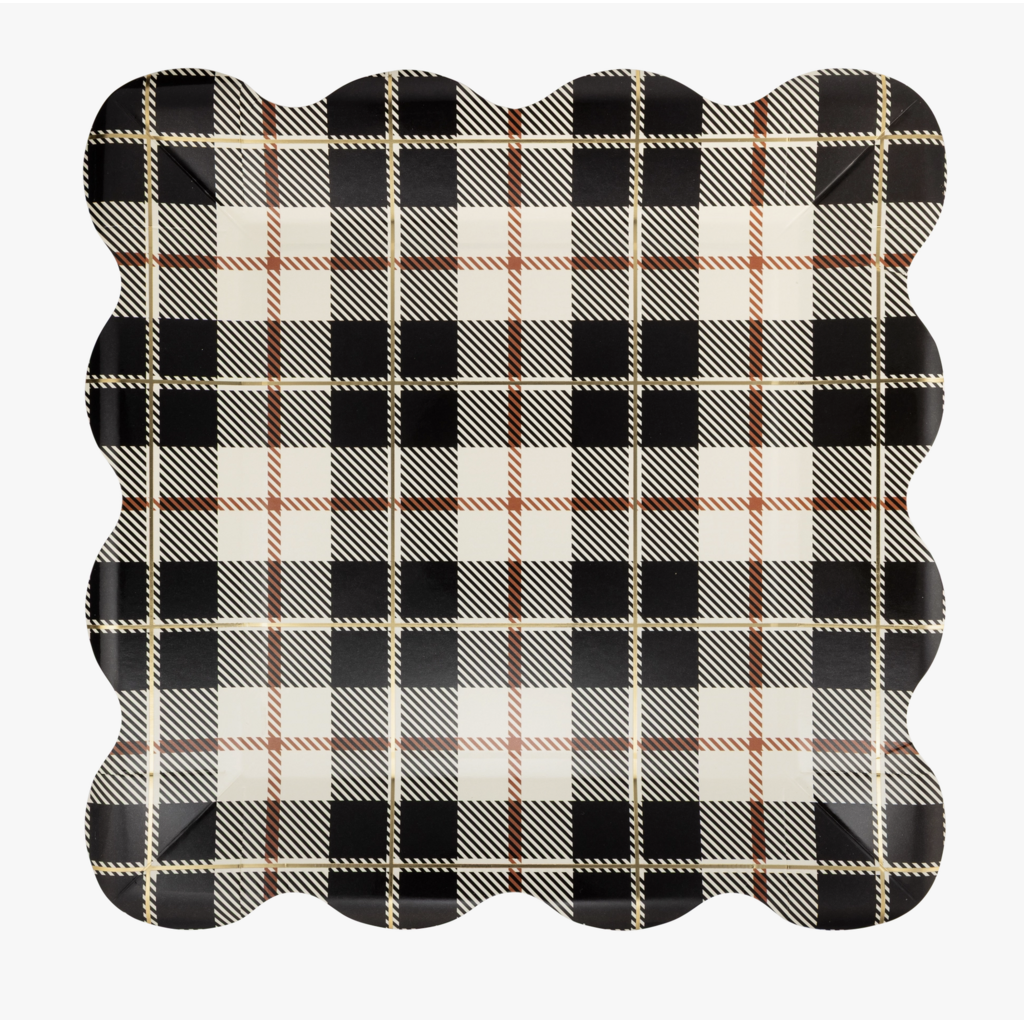 Black Fall Plaid Plates