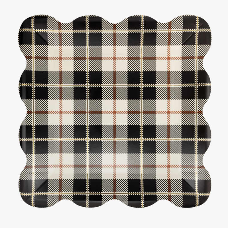 Black Fall Plaid Plates