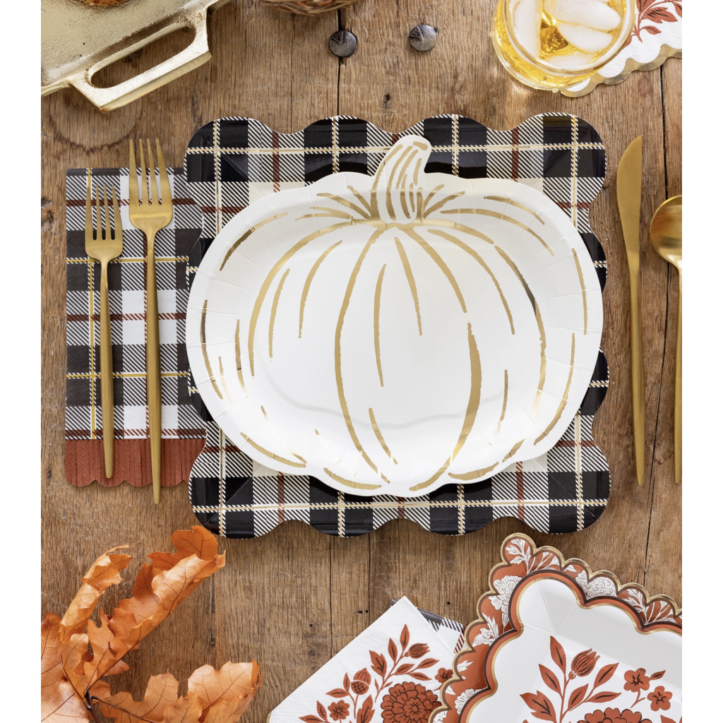 Black Fall Plaid Plates
