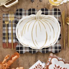 Black Fall Plaid Plates