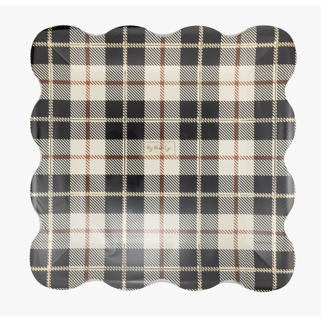 Black Fall Plaid Plates