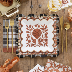 Black Fall Plaid Plates