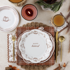 Pumpkin Line Art Paper Plates