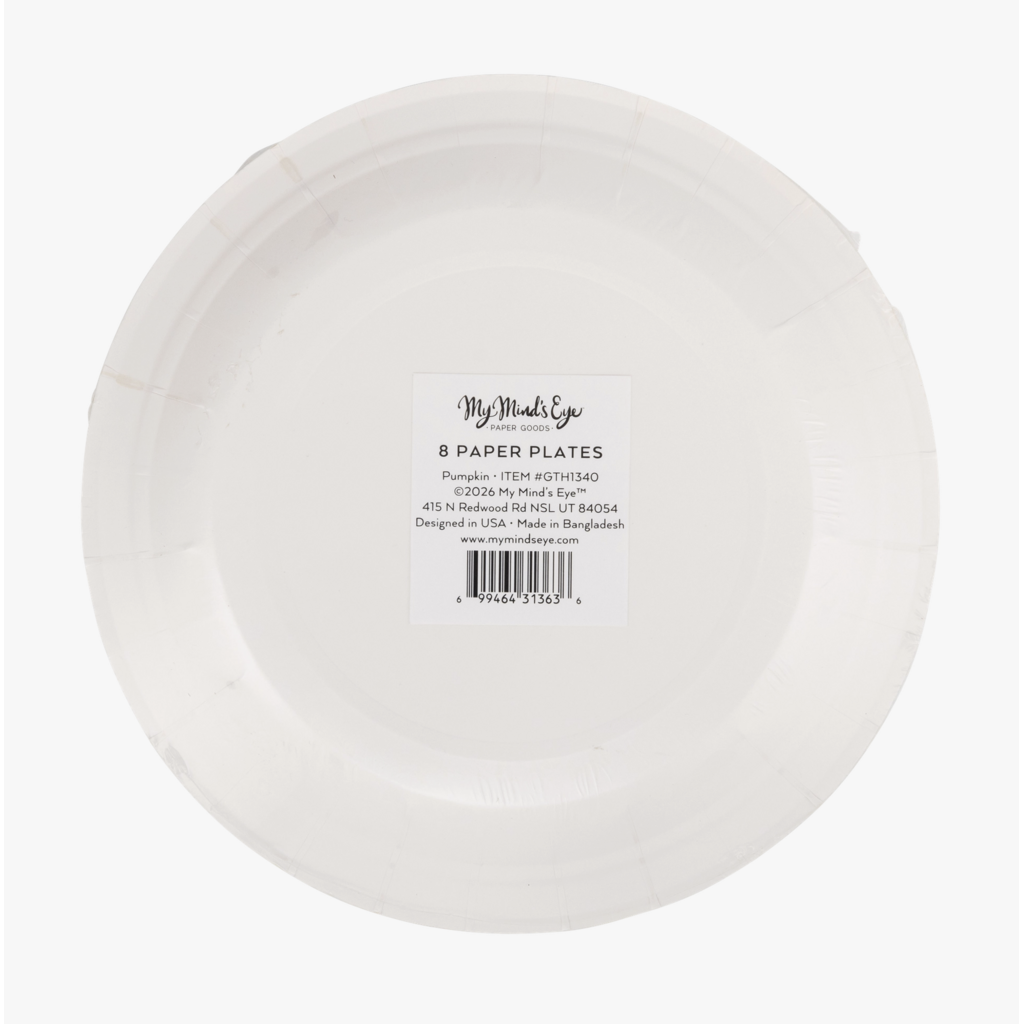 Pumpkin Line Art Paper Plates