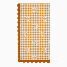 Rust Gingham Block Print Dinner Napkins