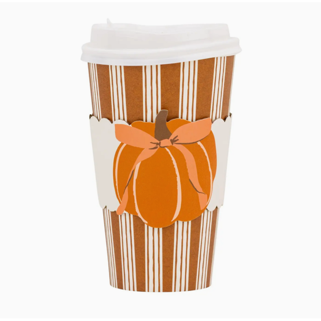 Striped Bow Pumpkin Pink To Go Cups