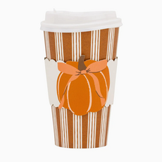 Striped Bow Pumpkin Pink To Go Cups
