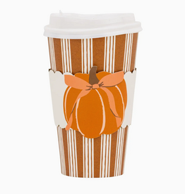 Striped Bow Pumpkin Pink To Go Cups