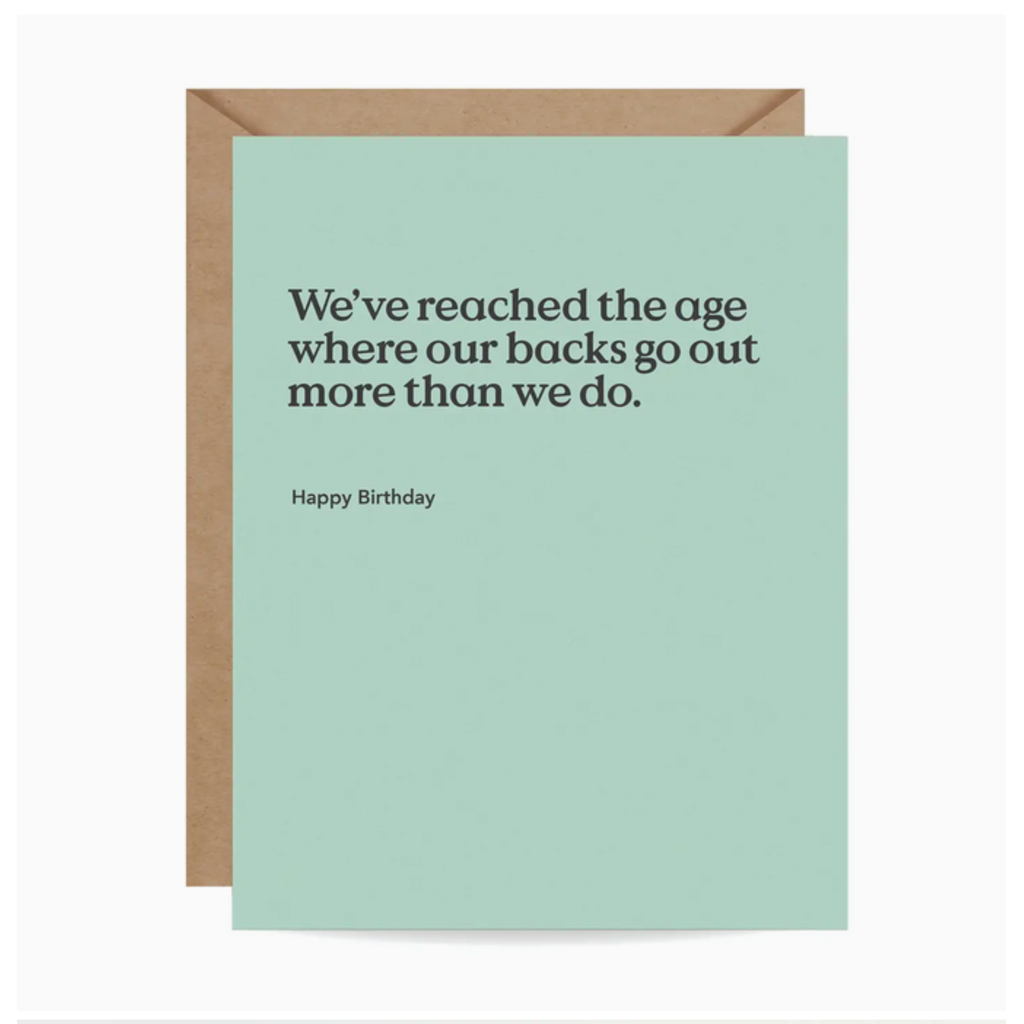 Backs Go Out Birthday Card