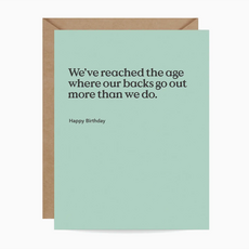 Backs Go Out Birthday Card