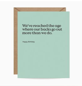 Backs Go Out Birthday Card